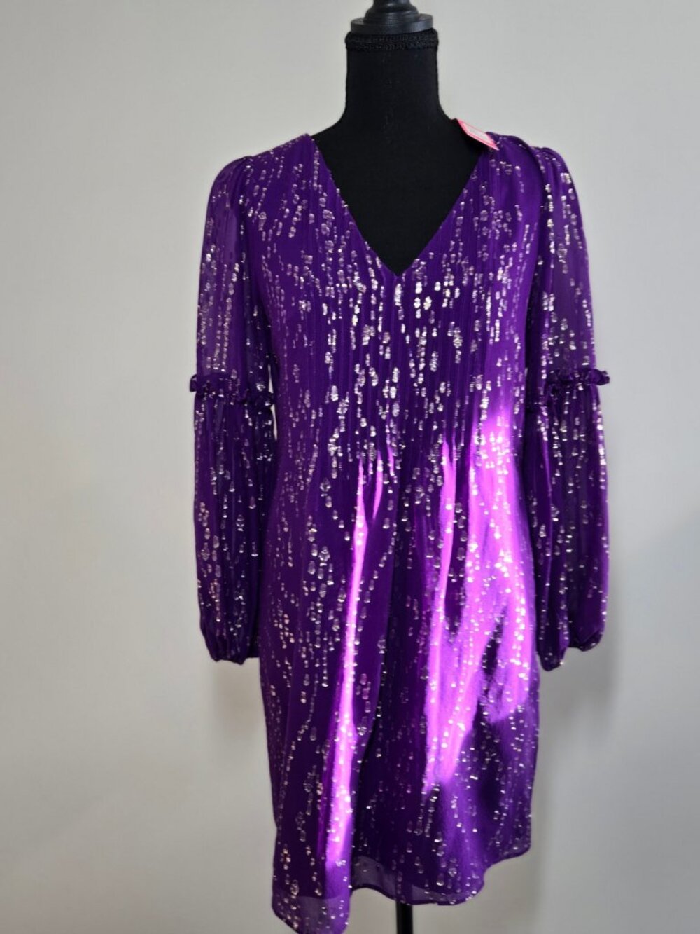 Lilly Pulitzer Purple Metallic Dress Size 0 NWT